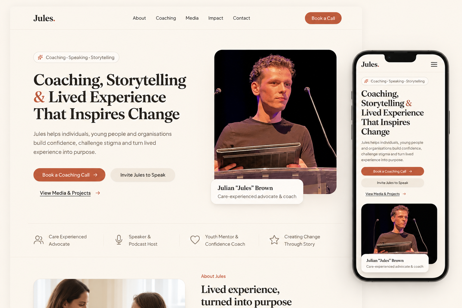 Jules — Coaching & Speaking website preview