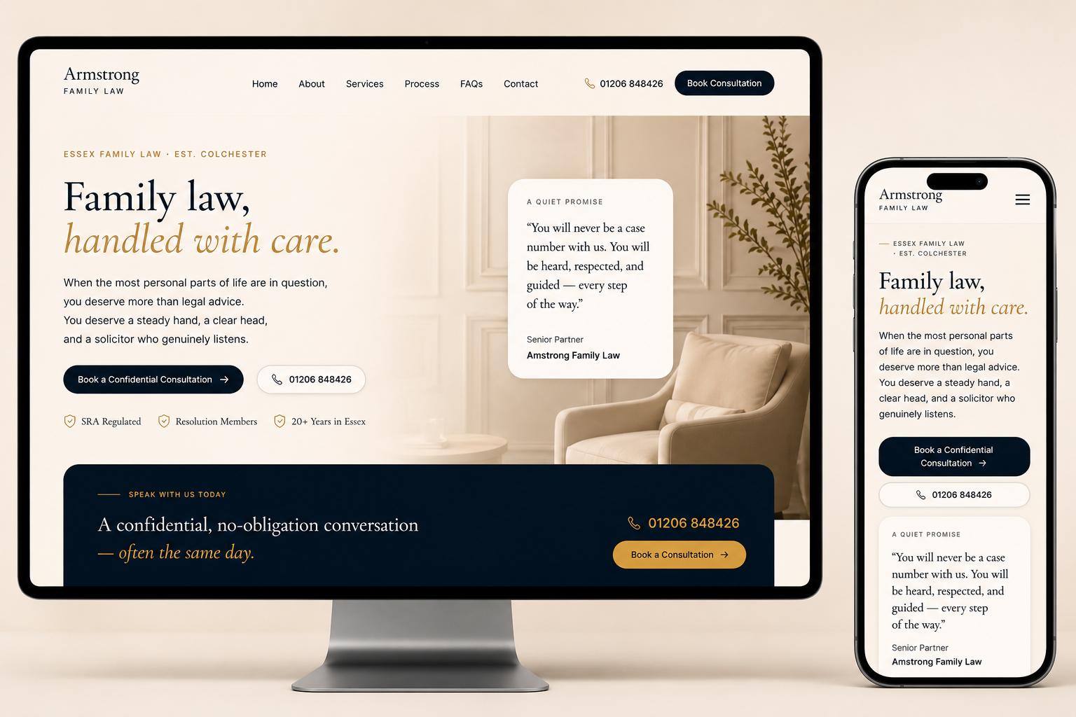 Armstrong Family Law website redesign